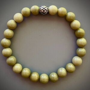 Natural African Matcha Green Jasper Handcrafted Bead Bracelet